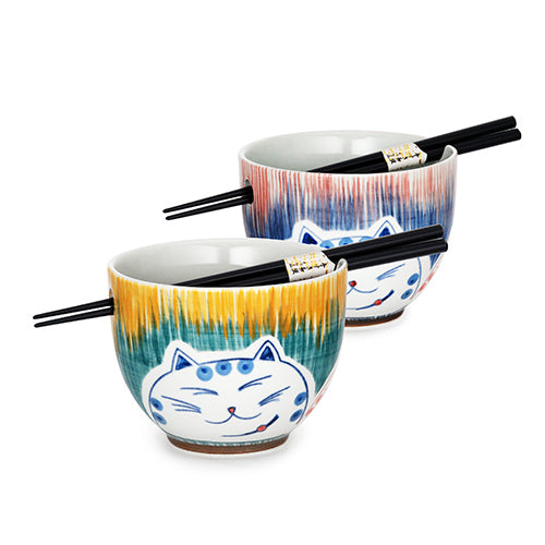 Ceramic Bowl Set with Chopsticks