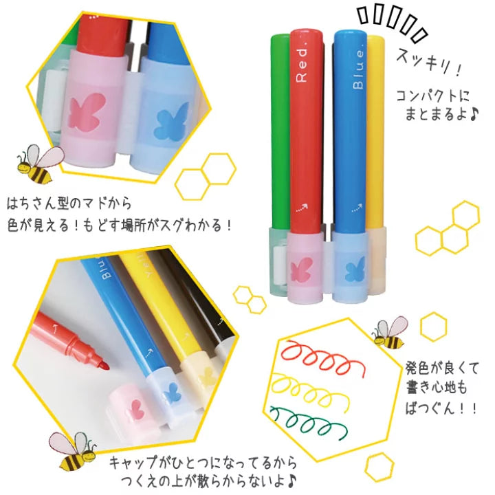 [Water-Based Marker Set] Honey Comb Pop Color 6 - colors Set