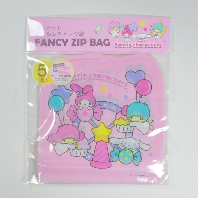 Sanrio - Mixed Characters - Die Cut Plastic Zip Bag 5pcs (Set of 8)