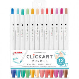 Clickart 12 colors - Retractable Marker Set