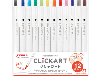 Clickart 12 colors - Retractable Marker Set