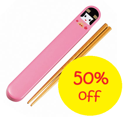 Chopsticks 18cm with Case (Pack of 3) ** Select Designs **