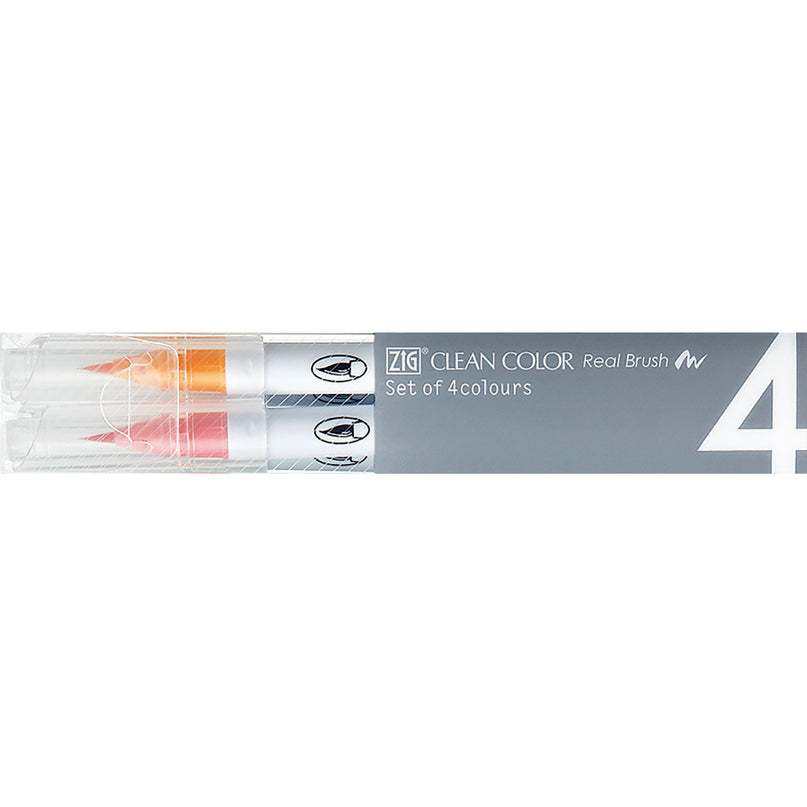 Kuretake ZIG Clean Color Real Brush 4 colors