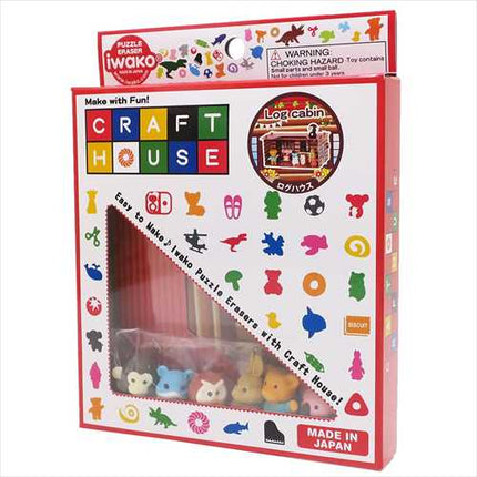 Iwako Eraser Craft House (Log House and Animal Set)