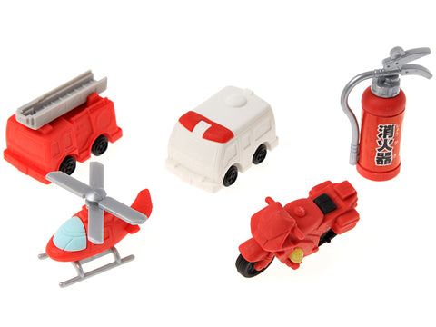 Iwako Assorted Eraser Fire Engine & Ambulance