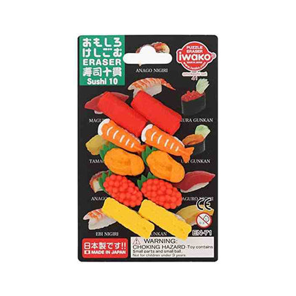 Iwako Blister Eraser 10 Sushi
